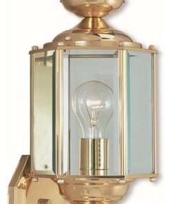 1-Light Outdoor Wall Lantern, Polished Brass