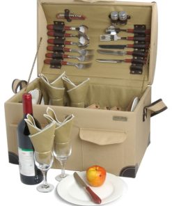 Wooden 4-Person Picnic Basket