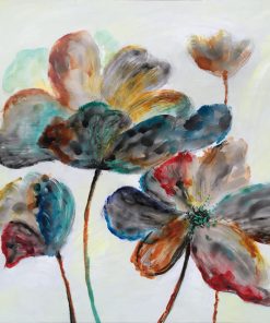"Over-saturated Flowers" Oil Painting on wrapped canvas, Wall art