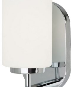 1 Light Wall Bath Sconce Chrome Incandescent 1 Light Wall Bath Sconce - Wall