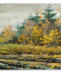 "River on Decline" Landscape Canvas Art Print, 32"x16"