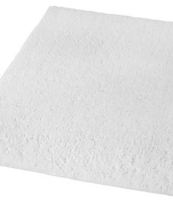 White Cotton Non Slip Washable Bathroom Rug, Kansas, Medium