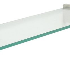 10" x 27" Raven Floating Clear Glass Shelf