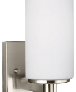 100W One Light Wall Sconce Brushed Nickel Incandescent 100W One Light Wall