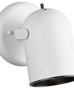 1-Light Multi Directional Wall Fixture With On/Off Switch, White