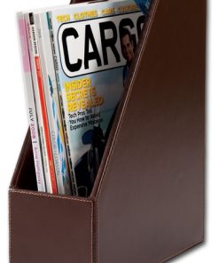 A3682 Econo Line Dark Brown Leather Magazine Rack