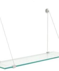 12" x 27" Crane Floating Clear Glass Shelf
