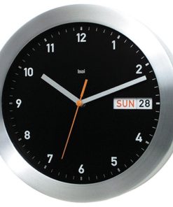 11" Brushed Aluminum Wall Clock Black