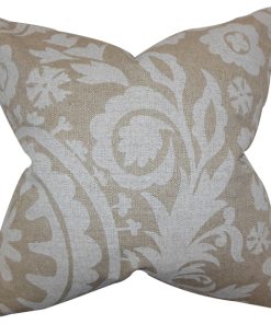 Wella Floral Floor Pillow, Coral White