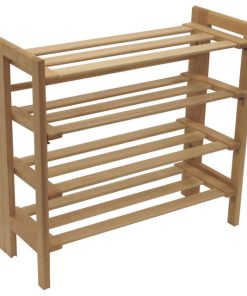 Winsome Wood 81228 4 Tier Natural Foldable Shoe Rack