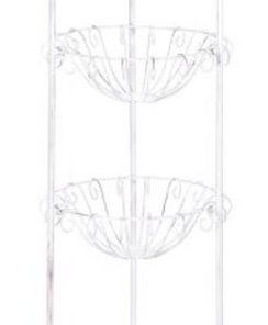 White 3-Tier Wire Basket Stand