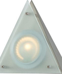 Zeepuk 1 Lamp Wedge-Light In Stainless Steel and Frosted Glass