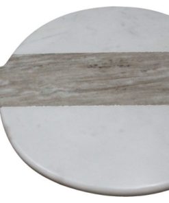 14.75" Gray and Brown Striped Contemporary Marble Board