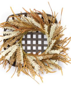 Wreath and Wicker Wall Decor 20"SQ Foam/Willow