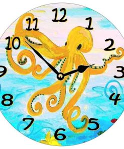 Yellow Octopus Wall Clock