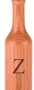 Wine Bottle Cherry Wood Pepper Grinder, Custom Personalized Initial, "Z"