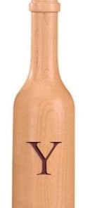 Wine Bottle Maple Wood Pepper Grinder, Custom Personalized Initial, "Y"