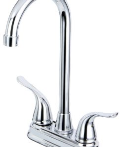 Yosemite Two Handle 4-inch Centerset Bar Faucet, Polished Chrome