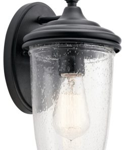 Yorke 1 Light Outdoor Wall Light, Textured Black, 6"
