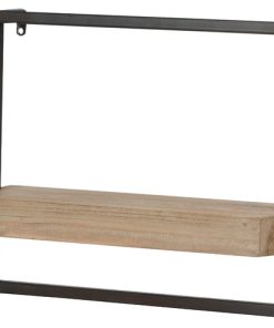 Wood Iron Wall Shelf 15.5x6x12"