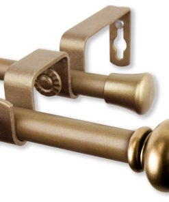 Yolanda Double Curtain Rod, Antique Gold, 48-84"