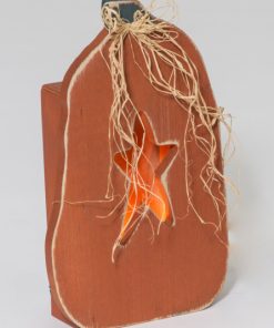 Wooden Fall/ Halloween Pumpkin with Star- With Lights