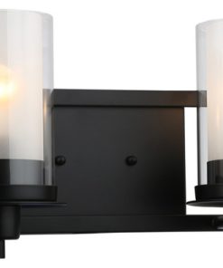 Designers Impressions Juno Collection Wall Sconce, 2-Light, Matte Black