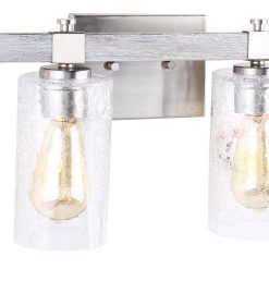 Westbury 4-Light Bath/Vanity Light Brushed Nickel With Painted Gray Driftwood