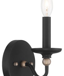 Westchester County 1-Light Wall Sconce in Sand Coal with Skyline Gold Leaf