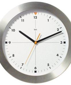 11" Brushed Aluminum Wall Clock Formula One White