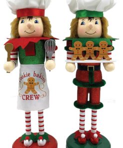14" Cookie Crew Elves Nutcrackers, 2-Piece Set