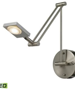 1-Light Swingarm Wall Lamp In Brushed Nickel Made Of Aluminum Glass - Led