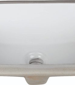 White 16" Rectangle Undermount Porcelain Bowl