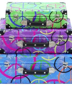 Wooden Canvas Attractive Case with Multicolor Finish- Set of 3