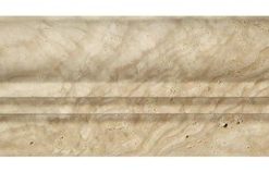 12 Honed Valencia Travertine Double-Step Chair Rail Trim, 2 1/2 X 12