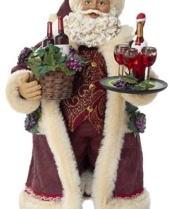11.5" Fabrich Santa with Wine Basket