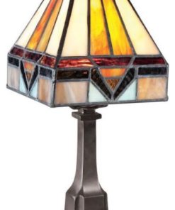 1 Light Tiffany Desk LampSmall Tiffany Table Lamp Geometric Style Vintage