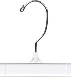 White Plastic Bottoms Hanger With Secure Grip Locks, Box of 100